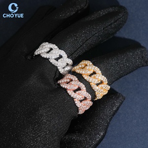 Anillo de cóctel de moissanita de lujo, chapado en oro de 18 quilates, engaste pavé, corte brillante redondo, geométrico, joyería de fiesta para mujer - Product Image 5