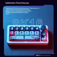 DarmoShark SK16 16 Key QMK Hot Swappable Triple Mode RGB Volume Knob PBT Keycaps for PC Gaming Office Laptop Streaming