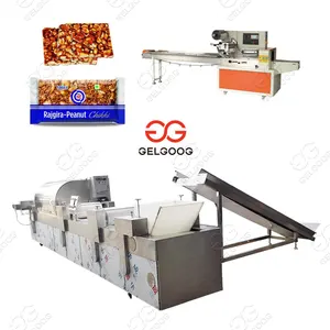Fully Automatic Snack Protein Peanut Candy Bar Production Line Muesli Cereal Bar Making Chikki Peanut Candy Machine
