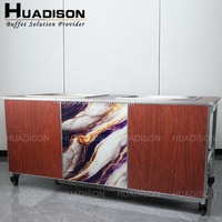 Équipement de banquet de restaurant Huadison table de buffet oblongue buffet pliant moderne table centrale de restauration à Dubaï