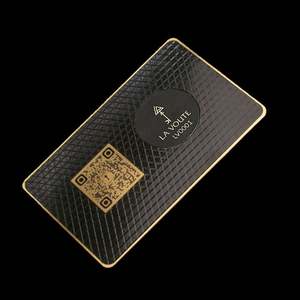 Barato bajo metal negro con tarjeta de visita dorada grabada - Product Image 1