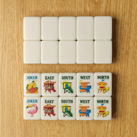NOUVEAU Ensemble de Mahjong Américain Miniature pour Parc d'Attractions d'Été, Tuiles en Acrylique Résistantes aux UV, Imperméables pour Extérieur, Plage et Bord de Piscine, Personnalisable OEM/ODM