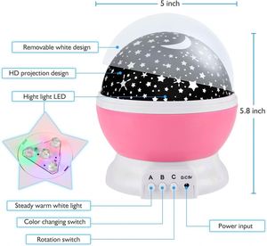 Décoration de chambre d'enfant, lampes 3D, projecteur de ciel étoilé clignotant, veilleuse - Product Image 5