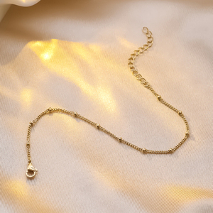 Bracelet <span class=keywords><strong>de</strong></span> <span class=keywords><strong>cheville</strong></span> délicat en acier inoxydable avec perles satellite, chaîne d'extension réglable, plaqué or 18 carats, pour l'été et la plage, empilable - Product Image 5