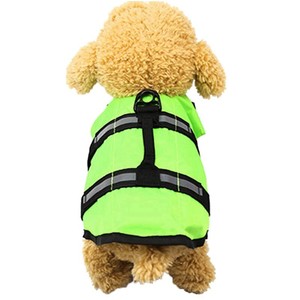 Gilet de sauvetage réfléchissant mignon pour chien avec motif imprimé bleu, vert, orange, rose pour les jeux aquatiques d'été, style sportif, vêtements pour animaux de compagnie - Product Image 2