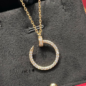 High-End Women's S925 Sterling <b>Silver</b> Link Chain Full <b>Diamond</b> Collarbone <b>Necklace</b> Gold Plated for Weddings & Parties - Product Image 4