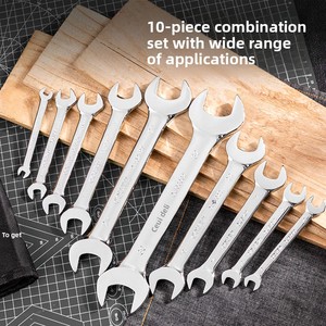 KAODEE Multipurpose Auto Repair <b>Hardware</b> Tool Set13-piece Mirror Polished Double Open-End Wrench Set DL160013T DL160013T Wrench - Product Image 2