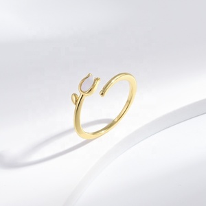wholesale plata 925 sterling <b>silver</b> Cute Gold Plated <b>ring</b> stone flower star summer shell open simple <b>Adjustable</b> <b>Rings</b> for girls - Product Image 5
