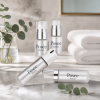 Ensemble de flacons cosmétiques Posee Beauty PP-S43 ; Flacons en plastique PET vides pour lotions, sérums, nettoyants pour le visage, sérigraphie