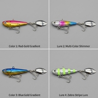 Leurres artificiels durs en métal de 20g, 30g, 40g avec paillettes rotatives et émerillon à roulement pour la pêche au saumon, au poisson-serpent en lac