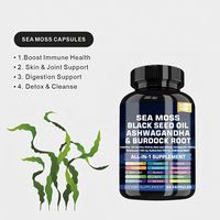 Capsules de mousse de mer HDK OEM ODM, 92 minéraux, complément de mousse de mer irlandaise pour la santé immunitaire, de la thyroïde et digestive, capsule à étiquette privée