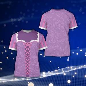 Maglietta da principessa ispirata a Rapunzel, top viola con lacci, costume per donne e ragazze, cosplay di fiabe, compleanno di Halloween - Product Image 1