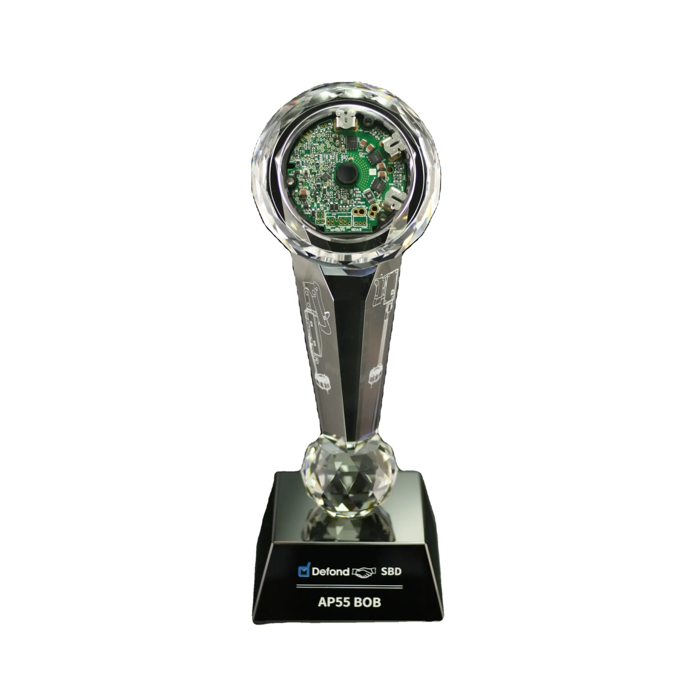 Trofeo di design speciale con premio in cristallo K9 chips