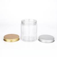 Conteneur alimentaire rond en PET, bouteilles de stockage en plastique à large ouverture pour bonbons, fleurs séchées, avec bouchon à vis