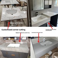 Accessoires de salle de bain sur mesure pour l'usine. Vente Flash : Lavabo de salle de bain en pierre frittée, articles sanitaires sur mesure pour usine.