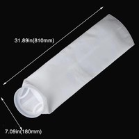 Sac filtrant liquide en polypropylène 7,09*31,89 pouces avec col en plastique, chaussette filtrante industrielle en feutre PP pour la filtration de l'eau et des produits chimiques