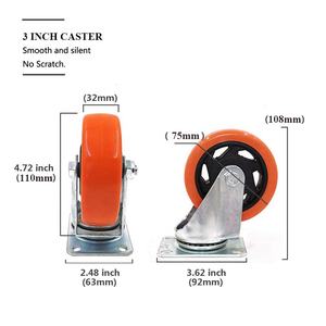 Rodas de carrinho, venda quente, rodas de carrinho de 4 polegadas, rolo industrial, rodas de bancada giratórias, painel central de travamento, roda resistente - Product Image 4