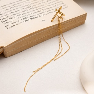 <span class=keywords><strong>Bijoux</strong></span> en <span class=keywords><strong>acier</strong></span> <span class=keywords><strong>inoxydable</strong></span> tendance, plaqué or 18 carats, étanche, anti-ternissement, pavé de cristaux, chaîne de croix Épée de la Foi, pendentif à pampilles, manchette d'oreille - Product Image 4