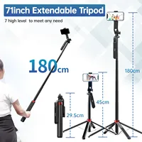 Ulanzi MA09 1.8m Selfie Stick Portable Trépied Télécommande Panoramique Ball Head Holder pour 16 15 14 13 Pro Max Android Pliable
