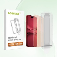 Kit d'installation de protection d'écran en verre trempé anti-lumière bleue et rouge pour téléphones mobiles iPhone Duo 18 Pro Max 18 Pro