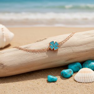 Turquoise Stone Trendy Four Leaf Clover Design <b>Charm</b> Cross <b>Bracelet</b> Wholesale 925 Sterling <b>Silver</b> Jewelry - Product Image 2