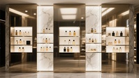Vitrine à parfums en métal avec éclairage LED, dimensions personnalisables, durable et facile à nettoyer pour les magasins de détail et les boutiques de cosmétiques