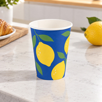 Gobelet en papier à paroi simple 8oz 12oz, logo personnalisé imprimé, léger, pour boissons froides, écologique, pour les cafés, en gros