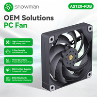 Ventilador para Caja de Ordenador Snowman AS120-FDB de 120 mm con Rodamiento Fluido, Bajo Ruido, 4 Pines PWM, 50000 Horas de Vida Útil, Buena Relación Calidad-Precio, Refrigeración para PC de Escritorio