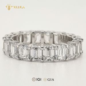 Обручальное кольцо Eternity, 1CT VVS IGI Certificate D E Color, женское золотое кольцо с синтетическим бриллиантом - Product Image 1