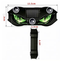 Lampe de voiture solaire à LED « Oeil de démon » / Feu de signalisation LED pour véhicule / Lampe de lecture pour fenêtre / Lumière d'ambiance intérieure triangulaire à LED 5V 2W sans fil