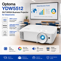 Proyector Empresarial Optoma YDW5512 DLP 720P para Aulas, 3800 Lúmenes con Contraste de 22000:1 y Vida Útil de Lámpara de 12000 Horas