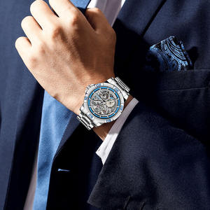 Reloj Mecánico Automático para Hombre, Multifuncional, Resistente al Agua 3BAR, Deportivo, con Correa de Caucho, Acero Inoxidable y Cristal de <span class=keywords><strong>Zafiro</strong></span> - Product Image 6