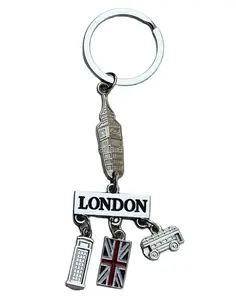 Kim Loại London Bus/Big Ben/Gian Hàng Điện Thoại Kết Hợp Keychain