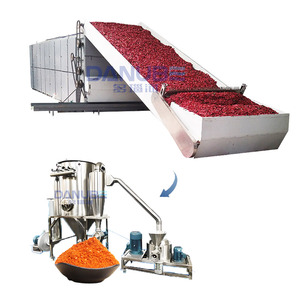 Mesh <b>Belt</b> <b>Red</b> Chili Dryer Food Grade Fruit and Vegetable Drying Equipment Dried Chili Dehydration Milling Production Line - Product Image 1