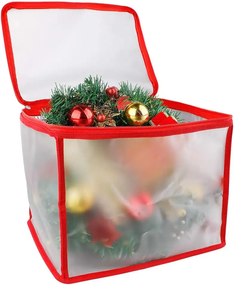 2024 большие прозрачные пластиковые складные праздничные украшения Рождественские украшения ящики для хранения