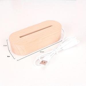 Lampu dengan Fitur Pengisian Daya USB, Lampu Meja Kreatif untuk Kamar Tidur, Meja Kantor, Dudukan Kayu, Penyangga Akrilik - Product Image 2