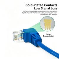 Câble Réseau Coudé Catégorie 6A - Surveillance Extérieure, Transmission Gigabit en Cuivre Pur, Anti-interférence, Double Blindage