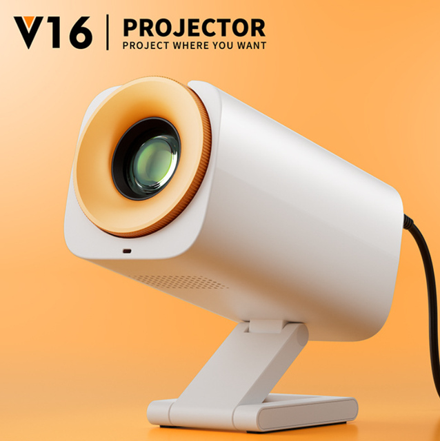 V16 LED Projector 8000 Lumens 4K Decode Pico Android 13 Portable Design for Camping Outdoor Cinema