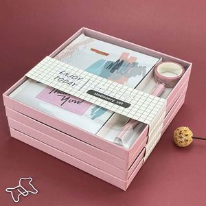 Ensemble de papeterie scolaire écologique, cadeau mignon pour enfants, stylo à bille rose, boîte en plastique durable - Product Image 6