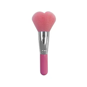 #328 pincéis de maquiagem de cabelo sintético, pincéis de maquiagem com novo design profissional de etiqueta privada, com glitter, forma única de coração, cerdas sintéticas, rosa