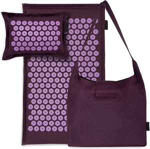 Ensemble de tapis d'acupression en lin et noix de <span class=keywords><strong>coco</strong></span> écologiques et naturels ZJFIT, tapis de massage pour <span class=keywords><strong>le</strong></span> corps et oreiller pour soulager les douleurs au cou et au dos - Product Image 2