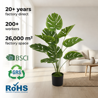 JWS4265 Nouvelle conception d'arbre artificiel Monstera, plantes artificielles Monstera pour la décoration de la maison, du bureau et du jardin, en vente