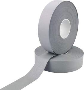 Ruban réfléchissant d'avertissement à coudre sur les vêtements, haute qualité, 5 cm, argent, à coudre sur les vêtements, 100% polyester - Product Image 6