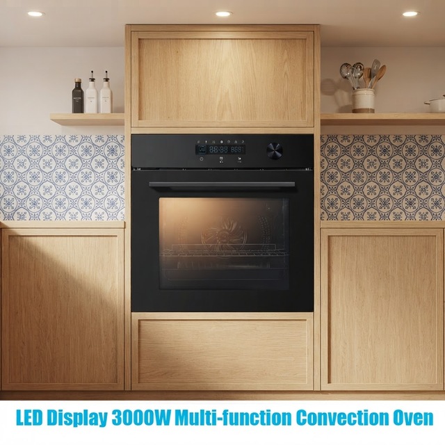 3000W 70Liter LED Display Digital Control Integrated Convection Baking Grill Oven Built-in Electric Oven European Style AutoMenu