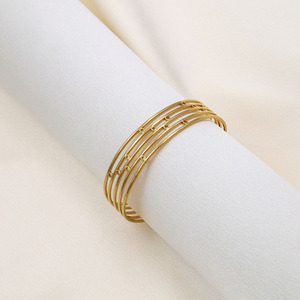 Gold C-Shaped Geometric Line Titanium Steel Bracelet For Women Minimalist Jewelry 18K Plated Fashion Accessory - Product Image 3