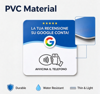 Plaque NFC étanche en PVC italienne pour avis clients, autocollant personnalisé Google Review, étiquette NFC pour comptoir de magasin et vitrine