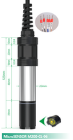 Sonde de chlore résiduel submersible IP68 0-20ppm HOCl, principe à membrane, tension constante, qualité de l'eau, filetage G3/4