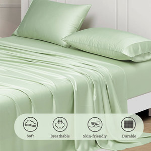 Ready to Ship Blue Bamboo Bedding Set Fast Delivery Multi-color Optional Eco-friendly <strong>Sheets</strong> <strong>Small</strong> MOQ for Retail - Product Image 1