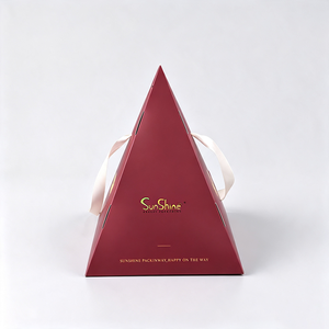 Caja Triangular de Cartón con Asa, Diseño Impreso a Cuatro Colores para Cupcakes, Autoarmable, para Empacar Alimentos - Product Image 3