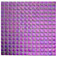 Mosaïque italienne classique pour crédence, diamant, 13 facettes, miroir en cristal de verre, mosaïque violette